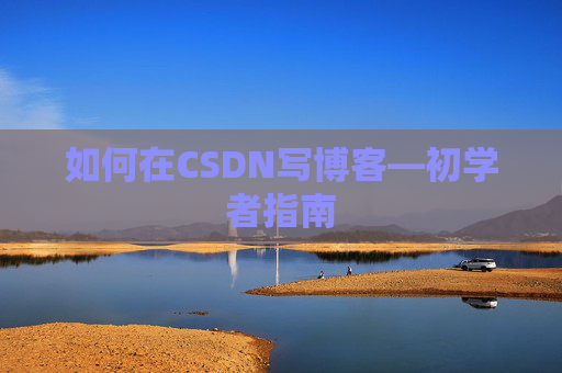 如何在CSDN写博客—初学者指南